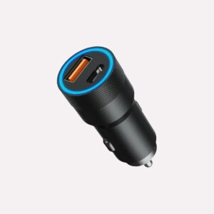Interlink 22.5W PD Car Charger – Dual USB-C + USB-A Ports with Smart Fast-Charge - Image 1
